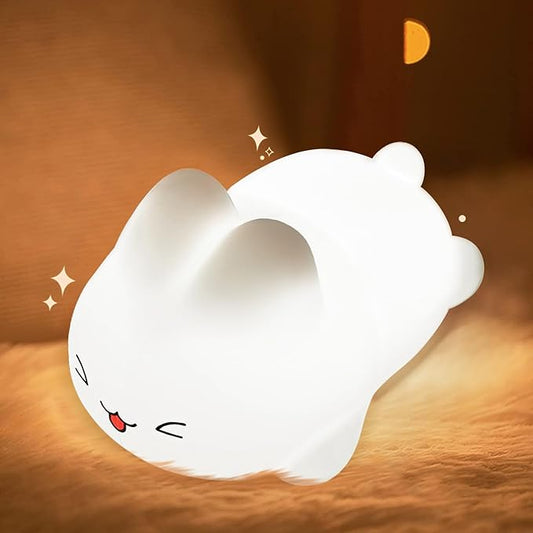 Cute Bunny Silicone Night Light – 16 Colors Rechargeable Nursery Lamp