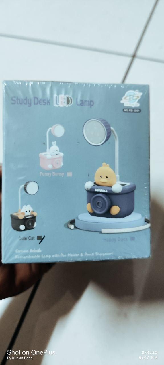 ✨ 3 in 1 Table Lamp with Pen Holder & Sharpener | USB Rechargeable LED Desk Light for Study, Home & Office