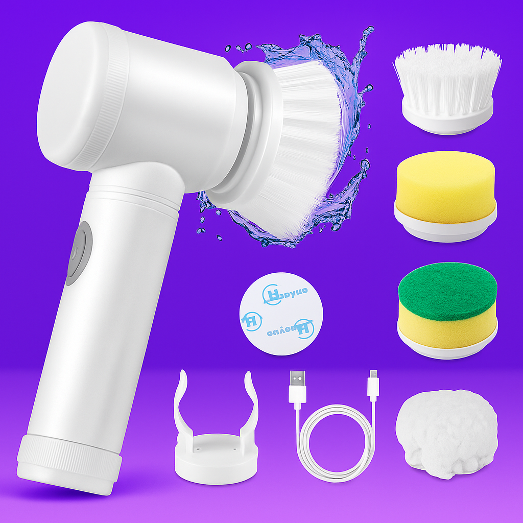 Elvy Kart SwiftScrub™ Pro – 5-in-1 Electric Multi-Cleaning Brush