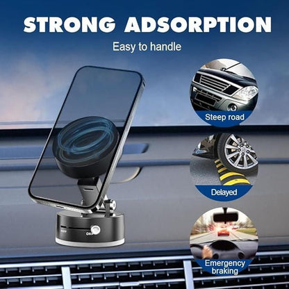 ✨ Vacuum Magnetic Suction Phone Holder | 360° Rotatable Foldable & Retractable Strong Magnetic Mobile Stand ✨