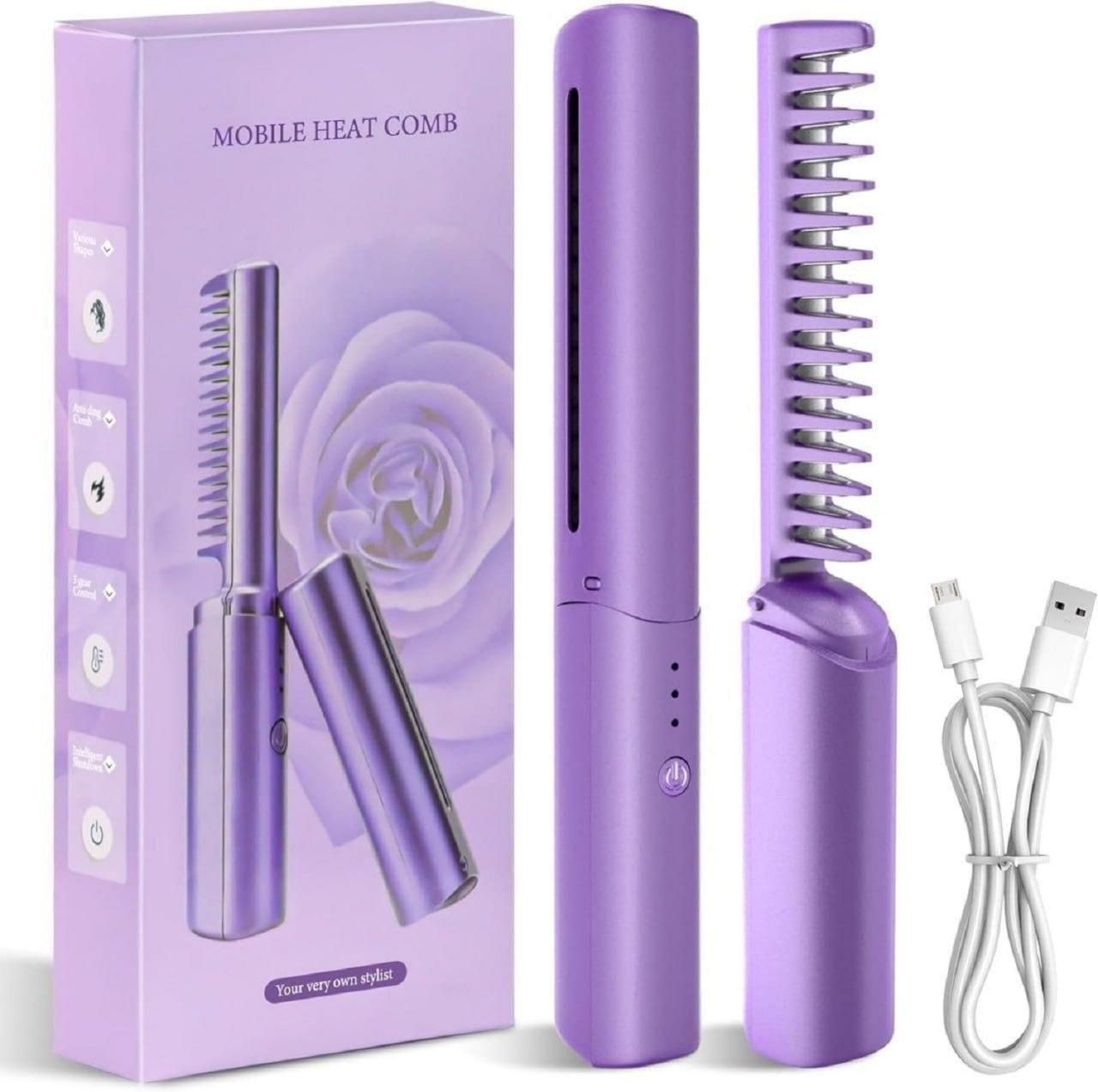💫 Wireless Hot Comb Pro – Pocket Styling, Salon Results 💖