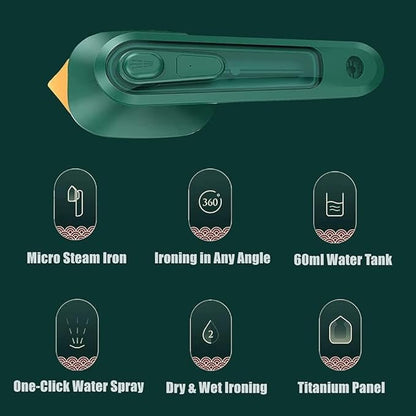 🌿 Micro Steam Iron ✨ Handheld Garment Steamer