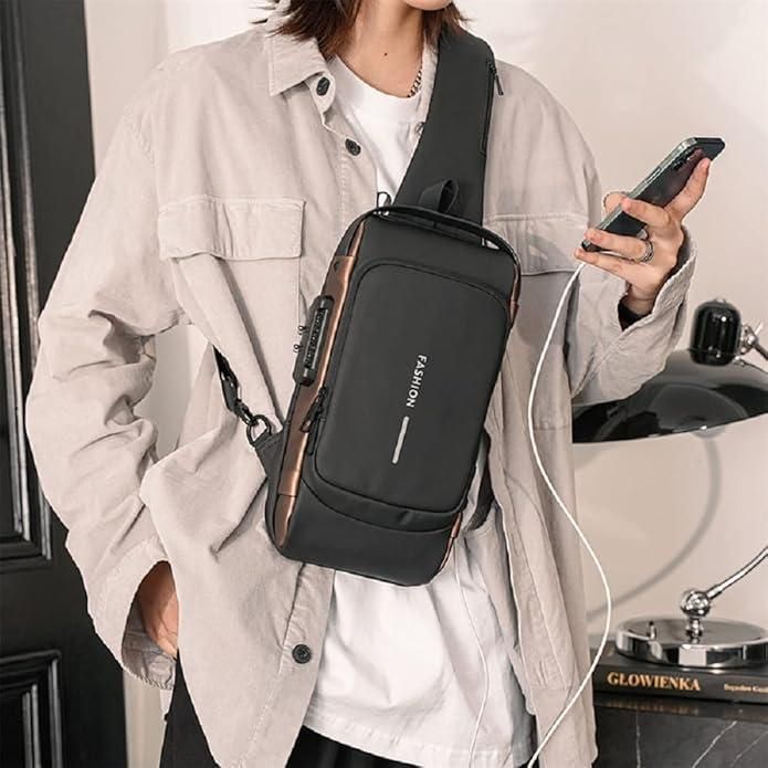 ✨ Stylish Sling Bag for Men | Leather Crossbody Travel Shoulder Bag with Zipper Closure