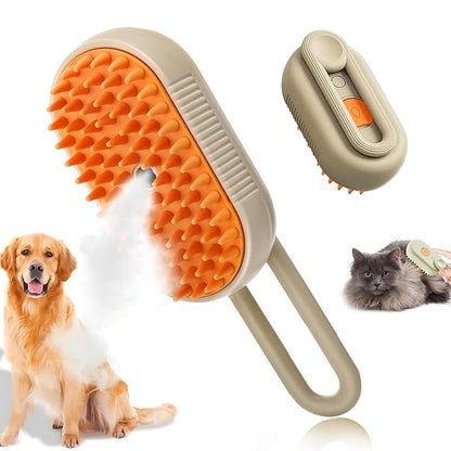 Pet Hair Remover Brush – Foldable Grooming Comb & Self-Cleaning Lint Roller for Dogs, Cats & Puppies | Removes Hair from Sofa, Clothes & Car (Orange)