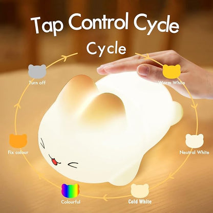 Cute Bunny Silicone Night Light – 16 Colors Rechargeable Nursery Lamp