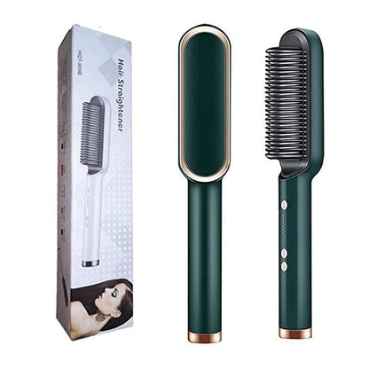 ✨ 3 in 1 Hair Straightener Brush & Comb | Beard Straightener, Anion Massager & Styling Tool ✨