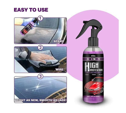 ✨ 3 in 1 High Protection Car Coating Spray (Pack of 2) | Car Cleaning, Polishing & Shine Spray ✨