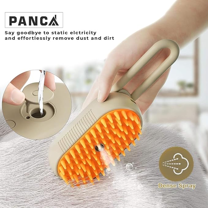 Pet Hair Remover Brush – Foldable Grooming Comb & Self-Cleaning Lint Roller for Dogs, Cats & Puppies | Removes Hair from Sofa, Clothes & Car (Orange)