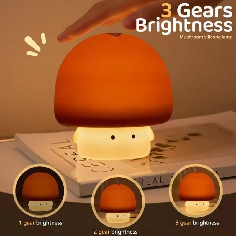 ✨ Mushroom Night Silicone Lamp | Rechargeable LED Night Light with Touch Sensor | Cute Decorative Mushroom Figurine ✨