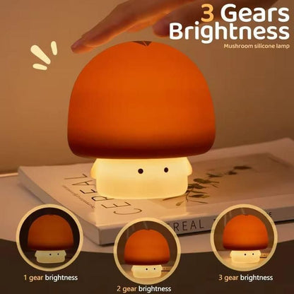 ✨ Mushroom Night Silicone Lamp | Rechargeable LED Night Light with Touch Sensor | Cute Decorative Mushroom Figurine ✨