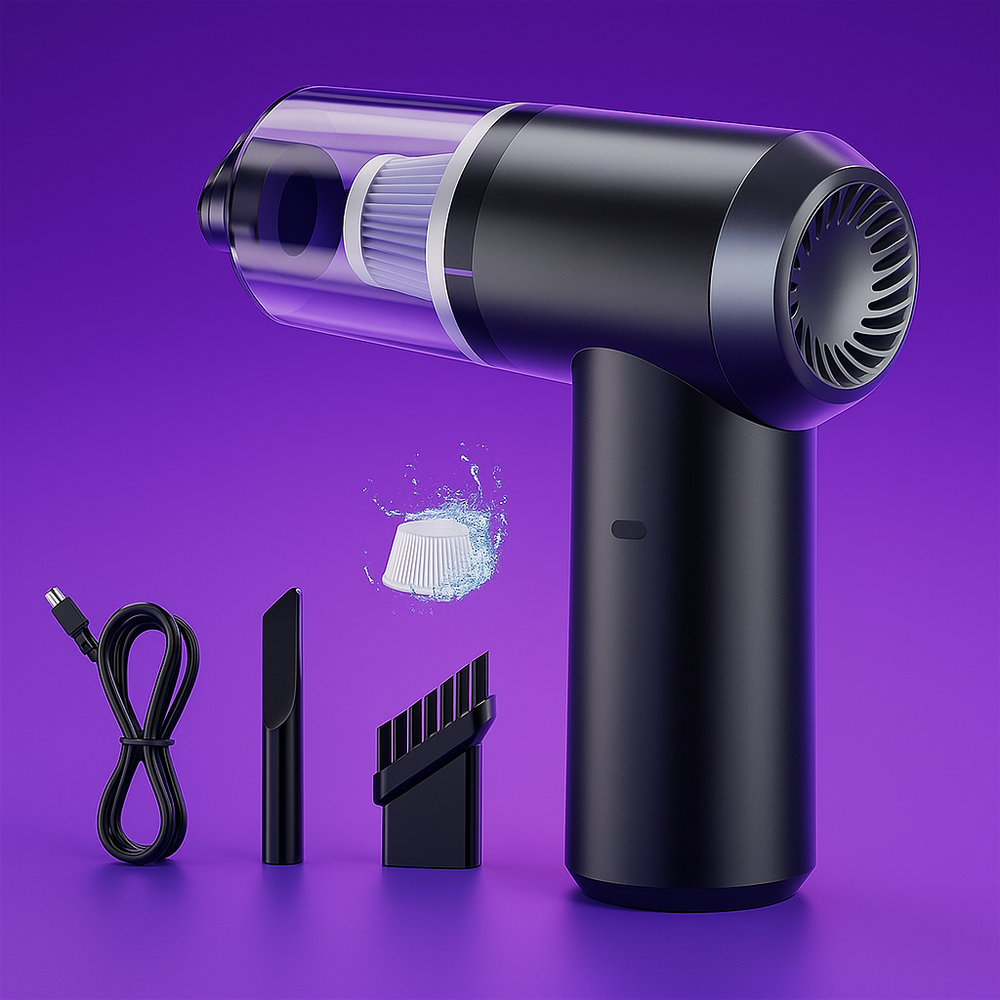 2-in-1 Portable Vacuum Cleaner – Lightweight Handheld Dust Collector with Powerful Suction, Compact Design & Easy-Clean Technology for Home, Office & Car
