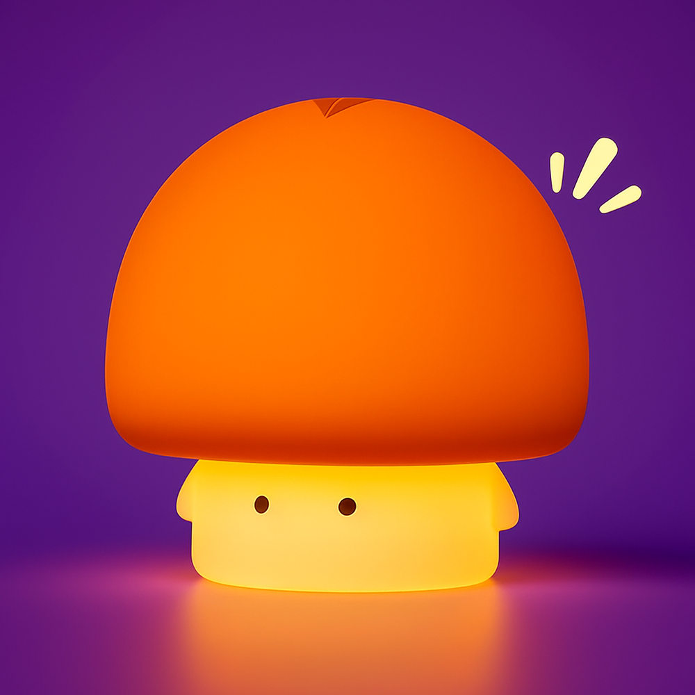 ✨ Mushroom Night Silicone Lamp | Rechargeable LED Night Light with Touch Sensor | Cute Decorative Mushroom Figurine ✨