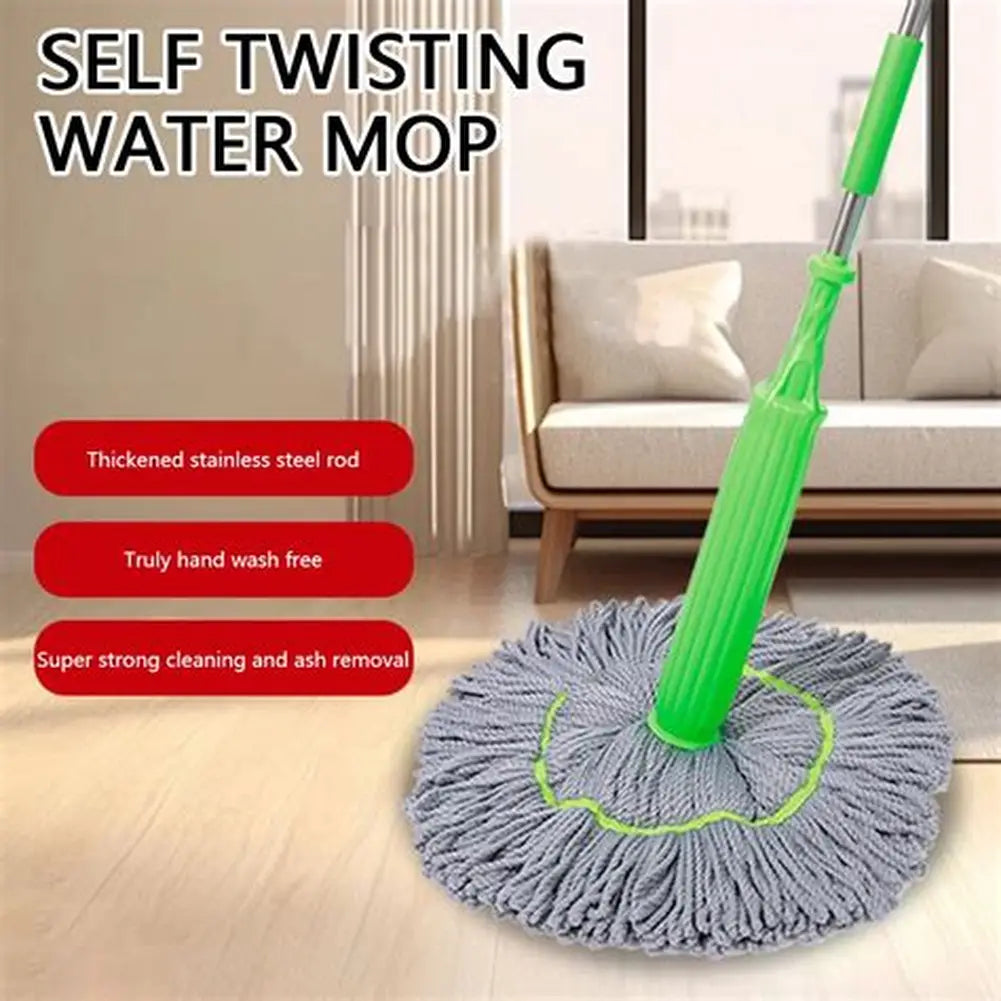 ✨ Self-Twisting Water Rotating Mop | 360° Spin Microfiber Floor Cleaning Mop with Steel Handle ✨