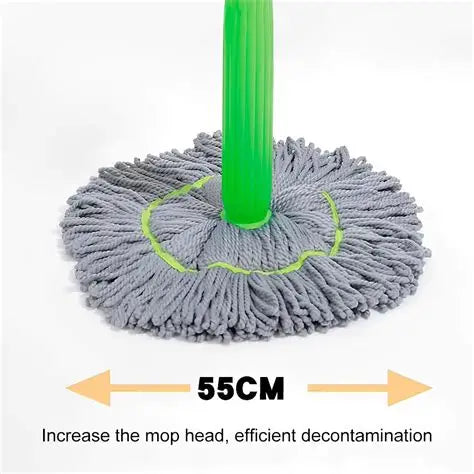 ✨ Self-Twisting Water Rotating Mop | 360° Spin Microfiber Floor Cleaning Mop with Steel Handle ✨