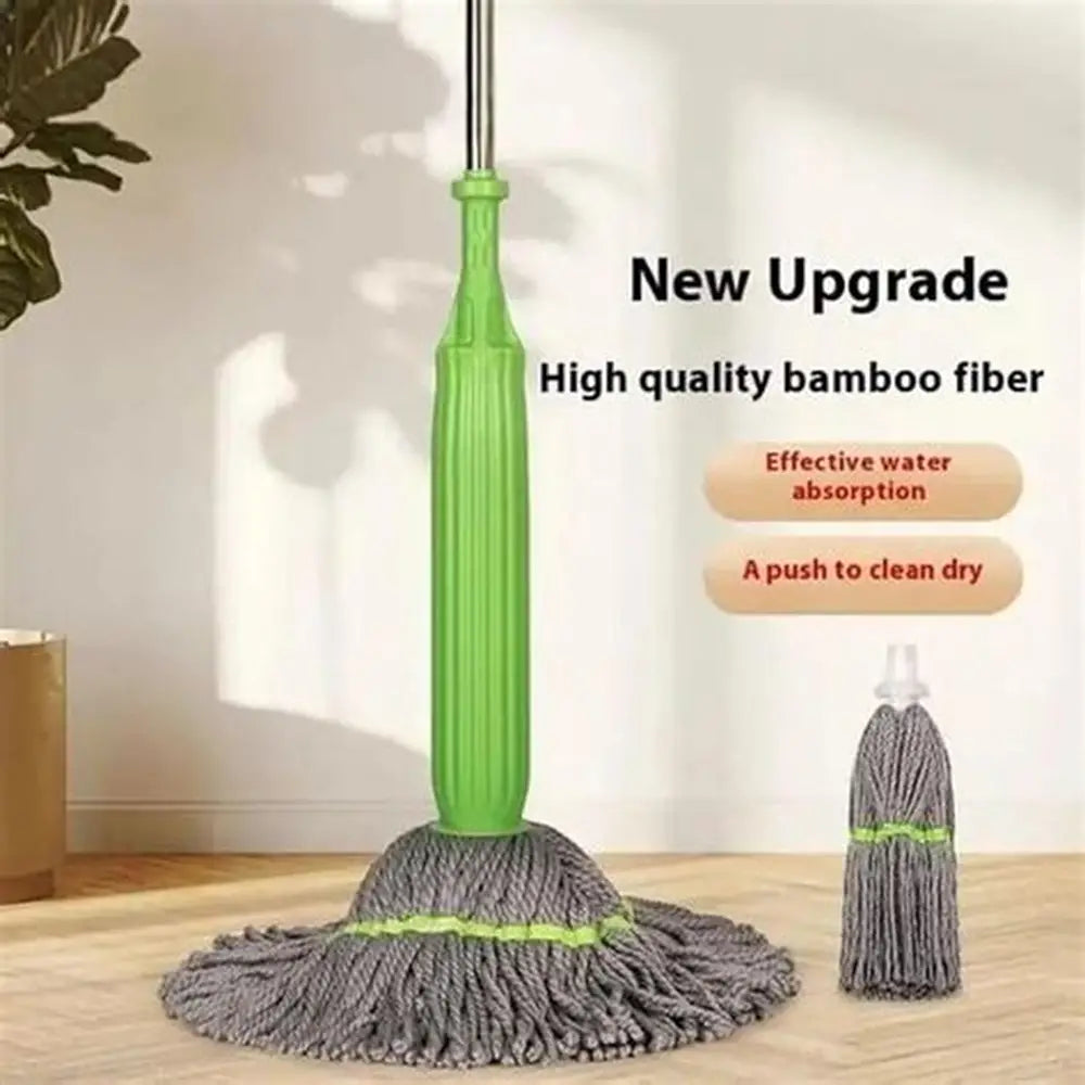 ✨ Self-Twisting Water Rotating Mop | 360° Spin Microfiber Floor Cleaning Mop with Steel Handle ✨