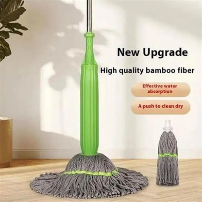 ✨ Self-Twisting Water Rotating Mop | 360° Spin Microfiber Floor Cleaning Mop with Steel Handle ✨