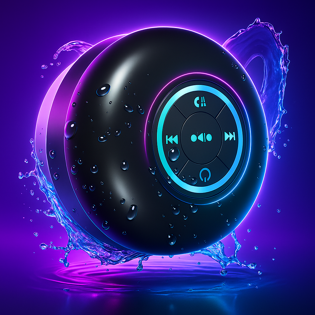🎶🚿 Mini LED Bluetooth Shower Speaker | Waterproof | Wireless | Suction Cup | Party Lights ✨