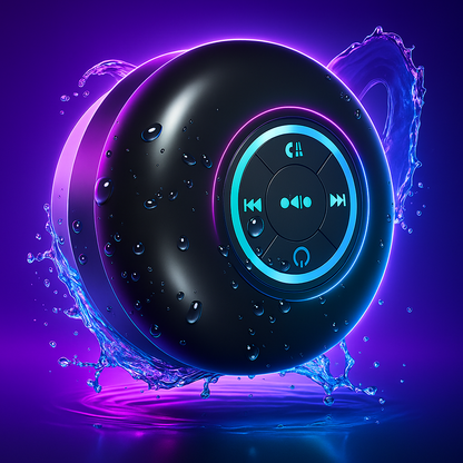 🎶🚿 Mini LED Bluetooth Shower Speaker | Waterproof | Wireless | Suction Cup | Party Lights ✨