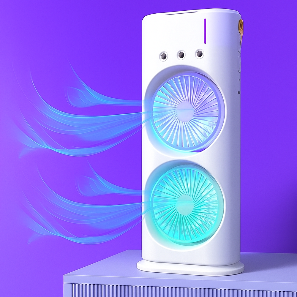 Double-Ended Spray Fan – Portable Mist Cooling Fan with Dual Function