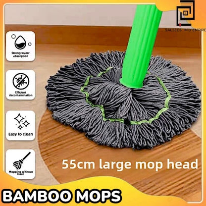 ✨ Self-Twisting Water Rotating Mop | 360° Spin Microfiber Floor Cleaning Mop with Steel Handle ✨